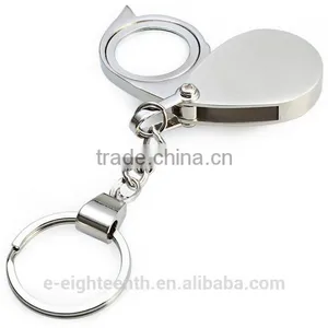 Foldable Folding Key Chain Keychain 8X Magnifier Loupe Glass Lens Pocket thumbnail-2