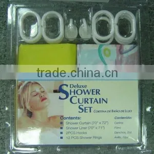 PEVA 2pcs/set Shower Curtain thumbnail-1