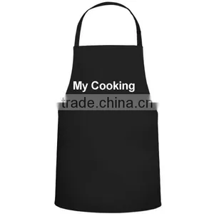 100% Polyester Black Bib Apron With Adjustable Neck thumbnail-1