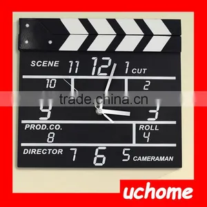 UCHOME Made in China Wholesale Manufacture Wood Movie Clapper Wall Clock , Movie Clapper Alarm Clock thumbnail-4