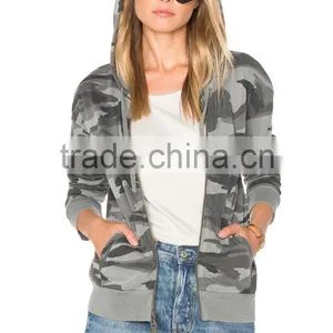 OEM Service Cheap Slim Fit Women Plain Camouflage Printed 80 Cotton 20 Polyester Hoodies With Hidden Pockets 2017 thumbnail-2