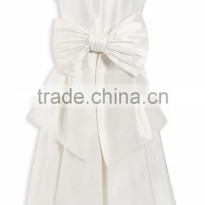 Child Bow Ivory Premium Bridesmaid Wedding Dress HSD8133 thumbnail-3