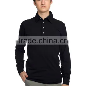 100% Cotton Jersey Long Sleeve Leisure Pocket Shirt Polo T-shirt thumbnail-3