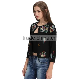 Latest Fashion Womens 2017 Jackets Custom Embroidery Designs thumbnail-3