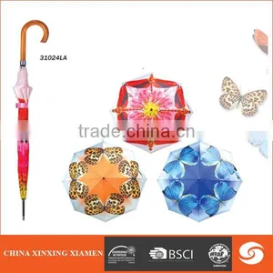 Promotional Transfer Automatic Wooden Umbrella thumbnail-1