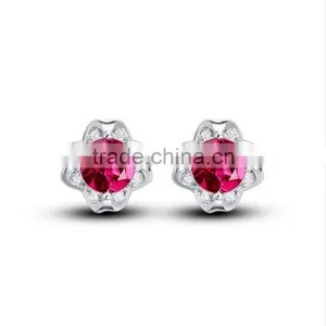 Exquisite Hot Sale Elegant Micro Insert Zircon Flower Shape 925 Sterling Silver Stud Earring thumbnail-2