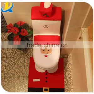 Hot Selling Christmas Style Red and White Durable Toilet Seat Cover thumbnail-2