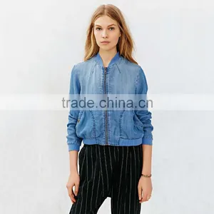 Woemen Baseball Bomber Jacket With Zip and Pocket Custom Design thumbnail-1