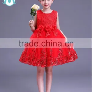 Cheap Vietnam Girls Fancy Dress Pink Princess Party Dresses Flower Shining Performance Girls Fluffy Dress thumbnail-5