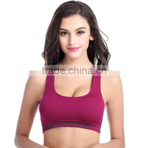 2017 New Sexy Design Customized Your Own Brand Logo Elastic Band Crop Top 90%Nylon 10%Spandex Plain Sport Strapless Bra Bralette thumbnail-1