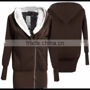 Hot Sale Cheap Fashion Solid Long Sleeve Life Wear Thick Women Long Sexy Girl Hooded Sweatshirt thumbnail-4