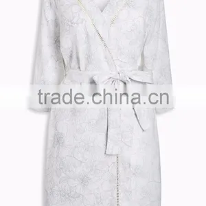 Waffle Steam Bath Type High-grade Men and Women Printing Long Robe Bathrobe Bath Foot Bath Dress Sauna Robe 0810 thumbnail-1