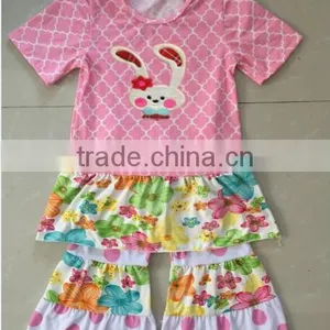 2016 Top Sale Easter Outfits Girls Boutique Clothing Spring Persnickety Remake Pink Rabbit Baby Clothes Girls Clothes thumbnail-1