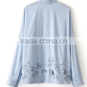 Runwaylover EY2387B Ladies 2017 Long Sleeve Label Printed Blouse thumbnail-4