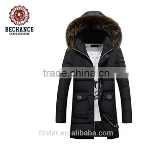 2016 Men's Winter Warm Long Thick Casual Detachable Fur Hood Padded Coat thumbnail-3