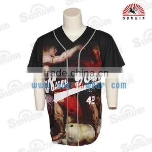 2017 Custom Digital Wholesale Baseball Jersey Fashion Blank Baseball Jersey thumbnail-1