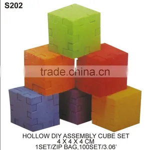 Plastic 100pc Puzzle Linking Cubes Set Educational Toys for Kids thumbnail-2