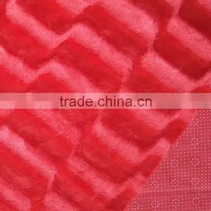 100% Polyester Solid Stripe Embossed Velboa With Plastic Dripping Fabric SJ-KS-JL-1306 thumbnail-1