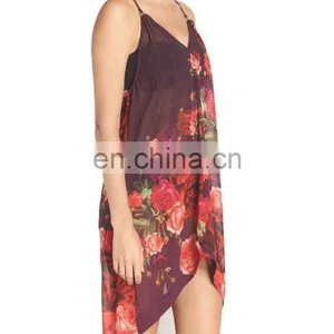 C53 Rose Floral Cover Up Beach Dress thumbnail-1