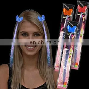LHW-0075 Butterfly LED Flashing Fiber Optic Hair Clip thumbnail-1