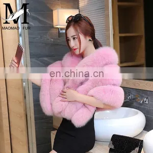 2016 Fashion Luxury Bride Lady Winter Shawl / Real White Fox Fur Shawl thumbnail-4