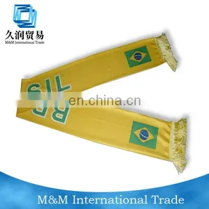 Hot Sale Football Soccer Sport Printed Satin Flag Scarf Fan Scarf thumbnail-1