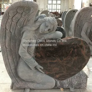 Graveside Angel Cameo Granite Monument Memorial Granite Headstone Granite Tombstone Book Shape Tombstone thumbnail-2