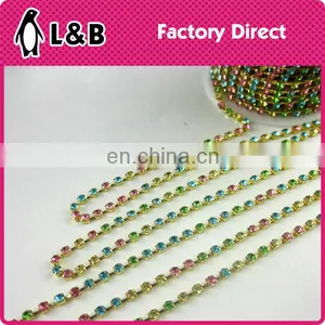 Wholesale Soldering SS12 Multi Color Rhinestone Cup Chain thumbnail-1