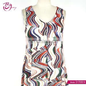 100% Polyester Fiber Casual Loose Fit Free Size 2017 Summer Dress thumbnail-3