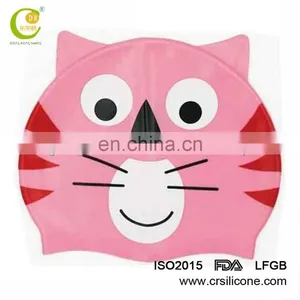 Children Kids Silicone Swim Swimming Cute Cartoon Cap Hat Fish Shark Goldfish thumbnail-3