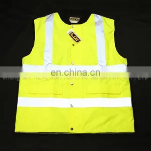 New High Visibility Warning Security Working Surveyor Safety Vest 100% Cotton Protective Safety Vest With Reflective Tape thumbnail-2