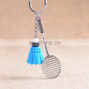 Custom Sport Key Holder for Shuttlecock Pendant Badminton Keychain Metal Badminton Key Chain thumbnail-3