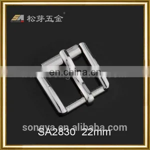 Customized Nickel-Free Feature Double Prongs Roller Buckles, Plated Pin Buckle For Handbag thumbnail-2