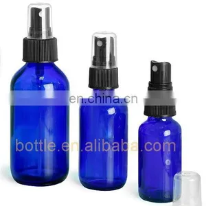 2OZ 4OZ 8OZ Cobalt Blue Boston Round GLASS Spray Bottles w/ Fine Mist Spray thumbnail-4