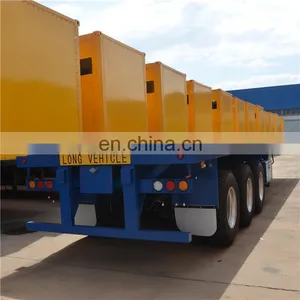 CIMC Stock Flatbed Semi Trailer 3 Axle 40 Tons Container Trailer thumbnail-1