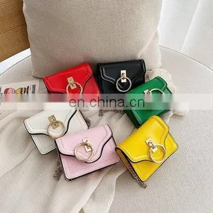 Fashionable Foreign Style Girl Princess Bag Fashion Street Children's One Shoulder Messenger Bag Pu Chain Small Square Bag Zero thumbnail-1