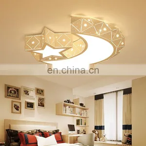 Creative LED Living Room Ceiling Light Modern Simple Stars Moon Hollow Lamps for Children Bedroom thumbnail-3