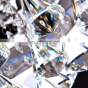 Round Led Living Room Crystal Ceiling Ceiling Luxury Stainless Steel Lamps thumbnail-6
