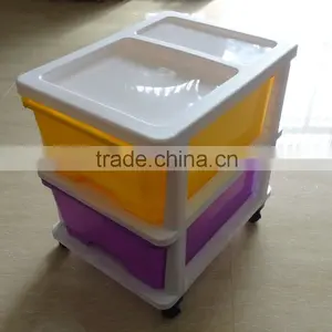 2016 Hot Selling New Style Colorful 2 Tier Detachable Plastic Storage Drawer, Locker, Cabinet thumbnail-1