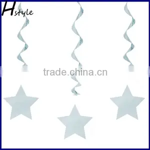 Metallic Dangling Silver Star Swirls /Silver Star Hanging Decoration /Wall Decoration SD057 thumbnail-6