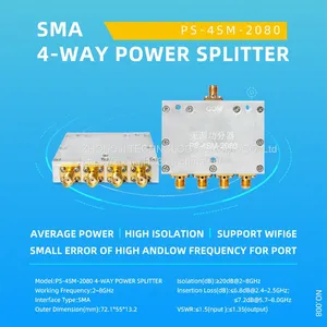 4 Way Power Splitter Power Divider With SMA Connector 0.8-8GHz thumbnail-1