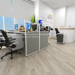 GKBM LS-M037-2 Green High Abrasion Anti-slip Waterproof Click Gray Brown Oak Stone Vinyl Composite SPC Flooring thumbnail-4