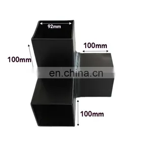 OEM ODM Sheet Metal Fabrication Customize Pergola Corner Bracket Black Painted Welding Parts thumbnail-1
