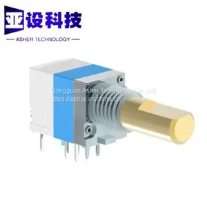 8mm Metal Shaft Horizontal Type Rotary Dual Potentiometer Knob With Rotary Switch ,adjustable Resistance VR thumbnail-1