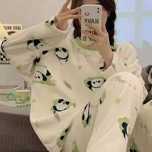Hot Selling Pajama Set Womens Long Sleeve Sleepwear Pullover Top and Pants Cozy Loungewear Soft Pjs Lounge Set thumbnail-3