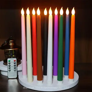 AAA Battery Operated Flameless LED Taper Candles Flickering Remote Taper Wedding Led Taper Candle thumbnail-5