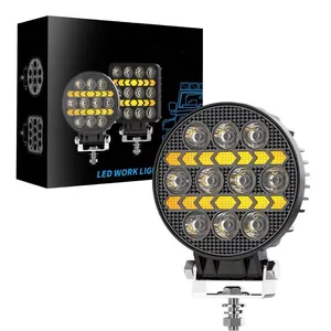 New Motorcycle LED Spotlight Four-Bead Lens 6000K Electric Vehicle Light Integrated Far Angel Eye Flashing External Modified thumbnail-1