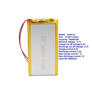 ZonYou High Energy Density 1260110 Pouch Cell Lipo Battery 10000mAh 500 Cycles Life LiNiMnCoO2 Cathode for Consumer Electronics thumbnail-1