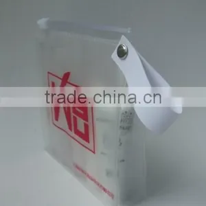 Clear Cosmetic Pvc Bags With Handle Wrist Strap Pvc Bag thumbnail-1