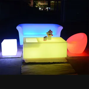 Rgb Color Change Illuminated Light up Portable Bar Table Outdoor Led Table Lumineuse Led Garden Furniture Bar Sofa Set thumbnail-1